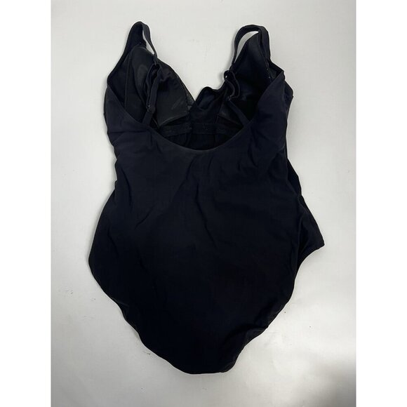 Gideon Oberson Women's Black One-piece Swimsuit Silver Metal Accent Sz 18 - Picture 4 of 8